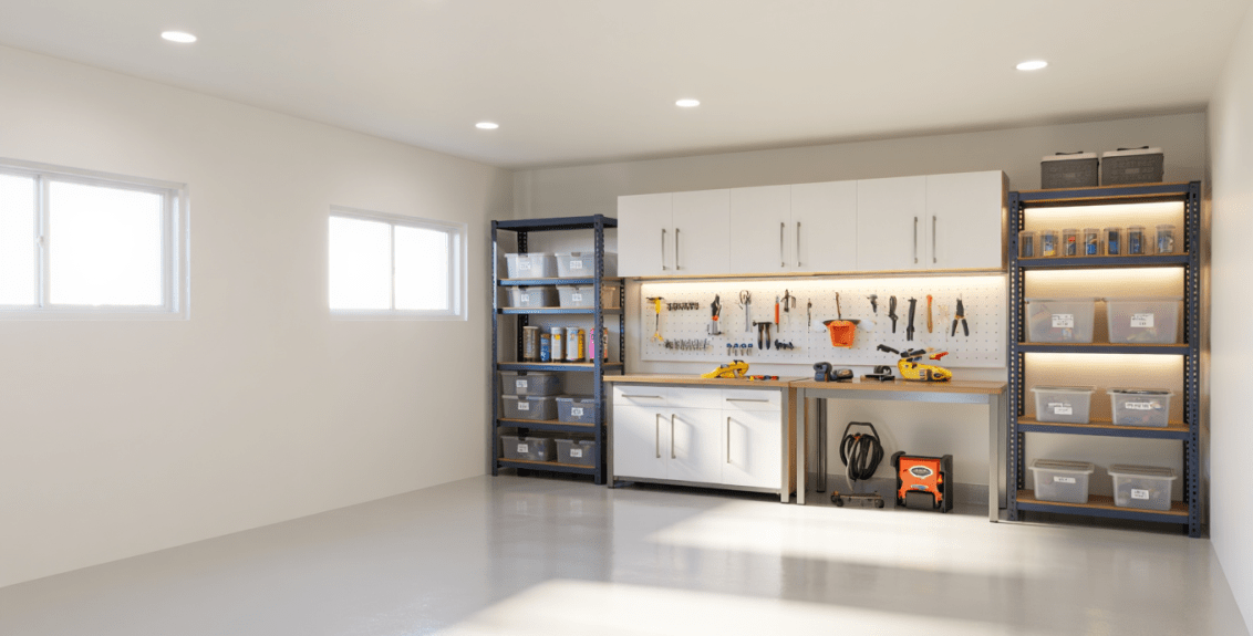 iluminação na garagem